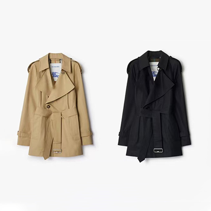 burberry asymmetrical lapel short gabardine trench coat
